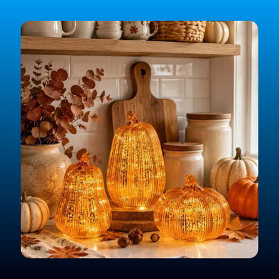 Glass Pumpkin Lights (3 Pack)