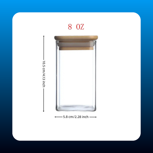 Airtight Square Glass Spice Jars with Lids