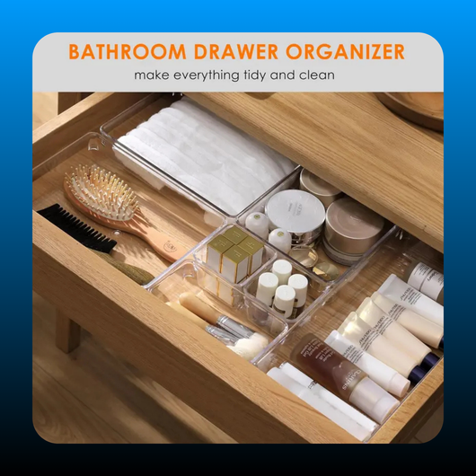 Durable 25 PCS Clear Plastic Drawer Organizers Set