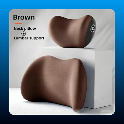 Car Driving Car Pillow Set Neck and Waist Black Foam Neck Pillow