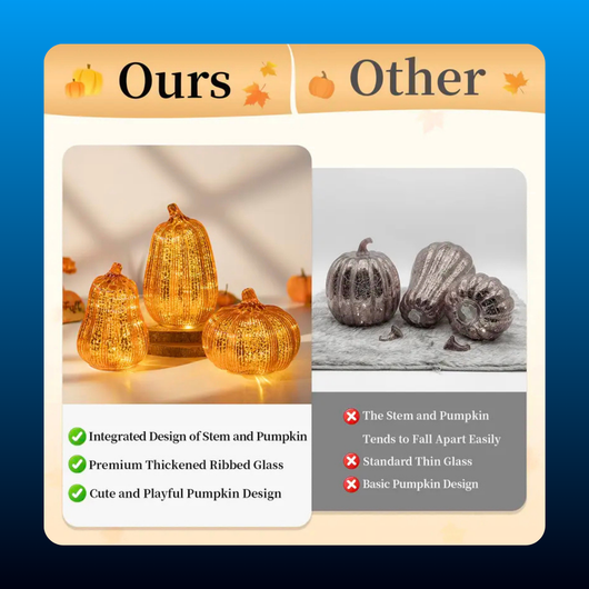 Glass Pumpkin Lights (3 Pack)