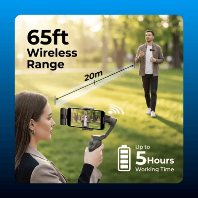 Wireless Lavalier Microphone Set, 2 Mics