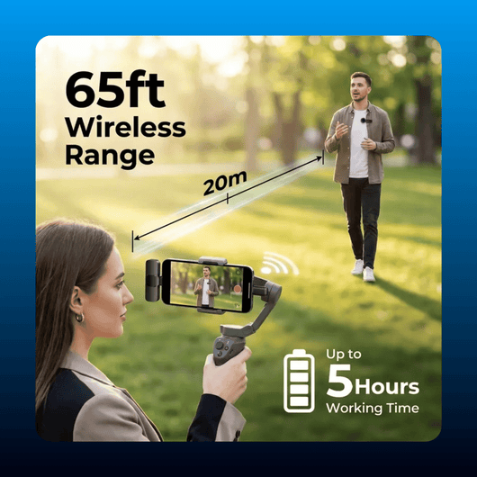 Wireless Lavalier Microphone Set, 2 Mics