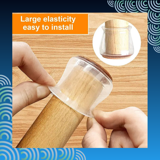 Rubber Floor Protectors - Fits 4 Chairs