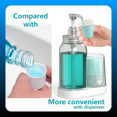Mouthwash Dispenser with Cups Holders
