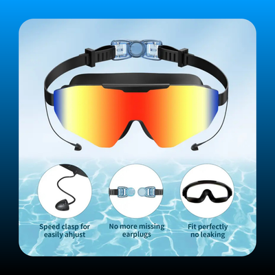 2 Pack Swim Goggles with Earplugs