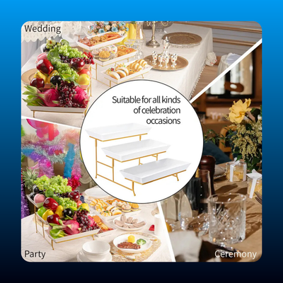 Gold Metal 3-Tier Plastic Dessert Stand