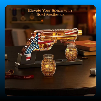 USA Flag 250th Anniversary Whiskey Decanter Glassware Sets