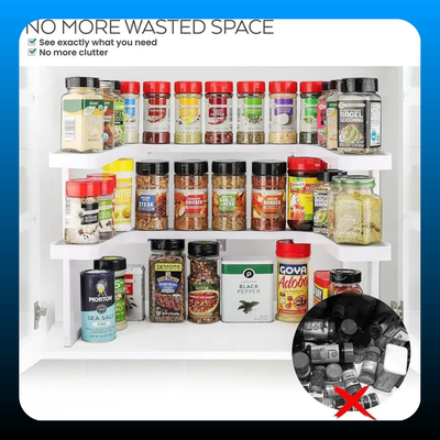Adjustable 2 Tiered Spice Rack Organizer for Cabinet & Pantry