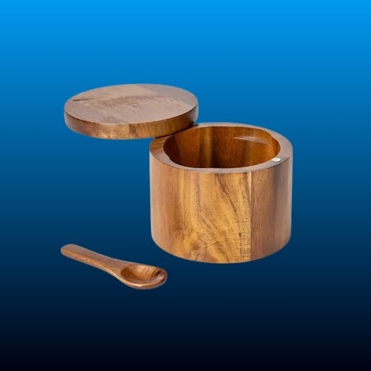 Vintage Wooden Spice Jar Set