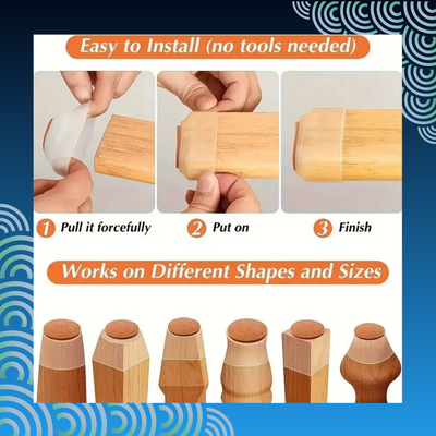 Rubber Floor Protectors - Fits 4 Chairs