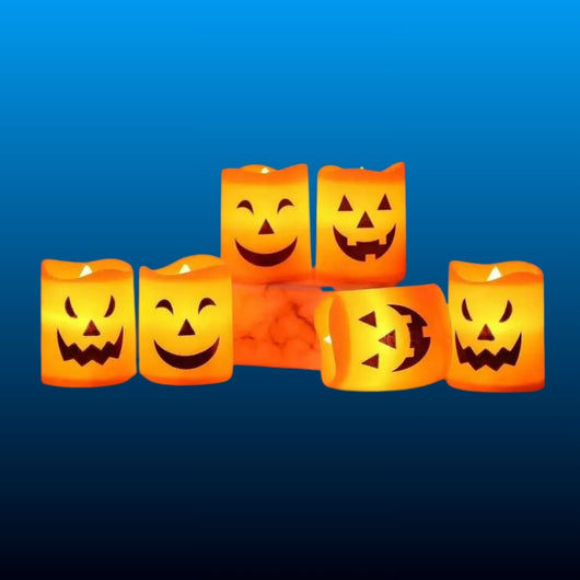Flameless Pumpkin LED Tea Lights (12 Pack)
