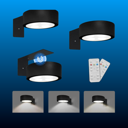 Rechargeable Wireless LED Puck Lights with Remote (3 Pack)