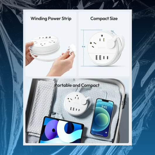 All-In-One Flat Cord Power Strip