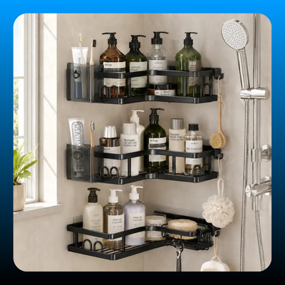 Lightweight No Drill Corner Shower Caddy (5 Pack)
