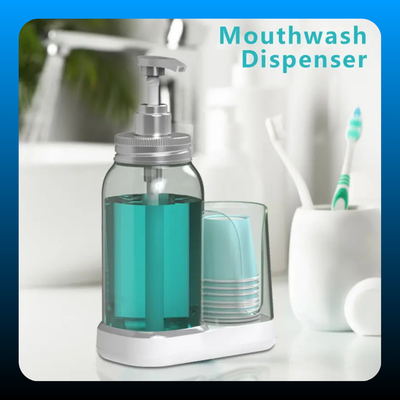 Mouthwash Dispenser with Cups Holders