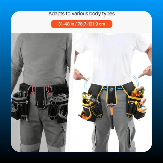 Abrasion & Tear-Resistant Tool Belt with Magnetic Pouch