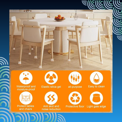 Rubber Floor Protectors - Fits 4 Chairs