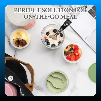 Overnight Oats Containers with Lids (2 Pack)