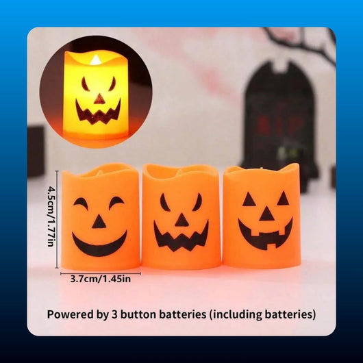 Flameless Pumpkin LED Tea Lights (12 Pack)