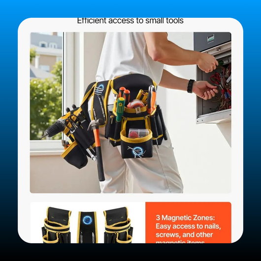 Abrasion & Tear-Resistant Tool Belt with Magnetic Pouch