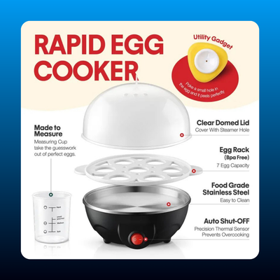 Rapid Egg Cooker, 7 Egg Capacity
