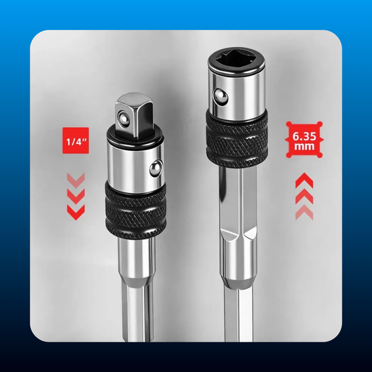 Chrome Vanadium Steel 2-in-1 Self-Locking Bit & Socket Extension Bar