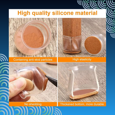 Rubber Floor Protectors - Fits 4 Chairs