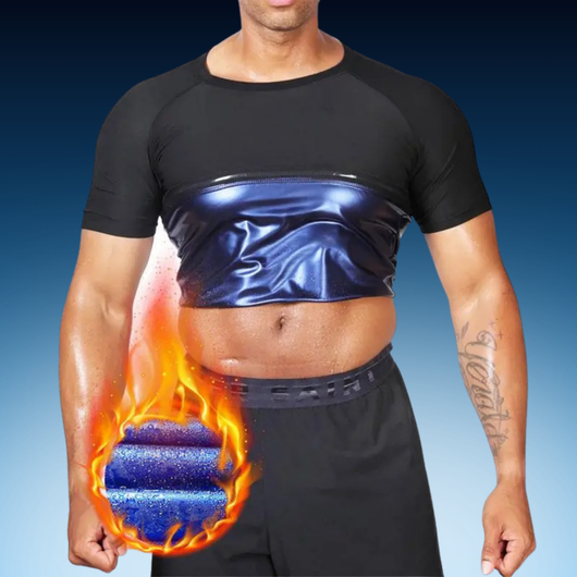Men’s Sauna Sweat Shirt Short Sleeve Compression Workout Top