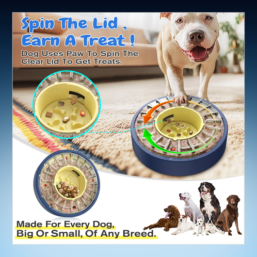 Rotating Slow Feeder Puzzle Bowl