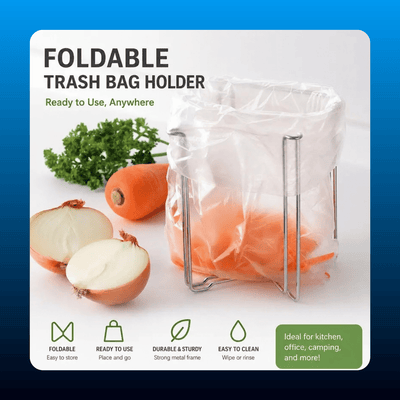 Foldable Stainless Steel Trash Bag Holder