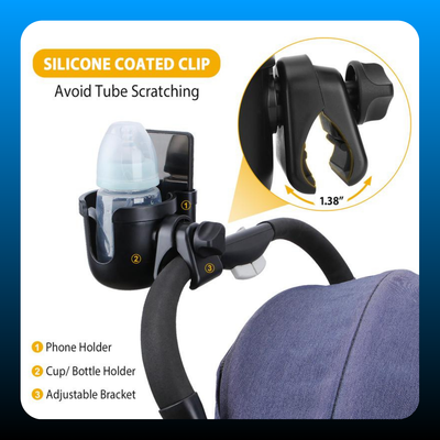 Universal Stroller Cup Holder with Mobile Phone Case