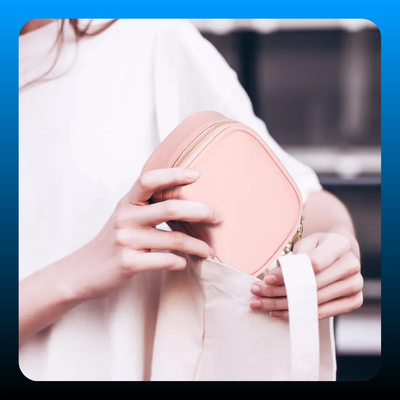 Small Makeup Bag Travel Train Case with Mirror and Light
