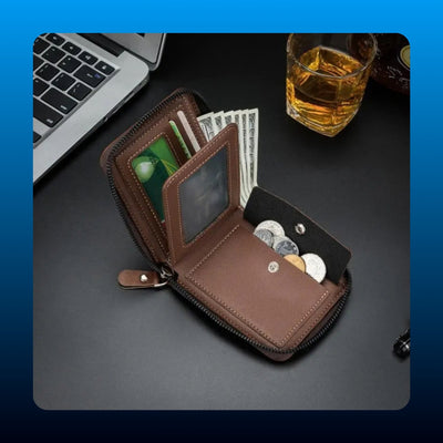 Zip Around Bifold Wallet with Coin Pocket
