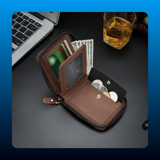 Zip Around Bifold Wallet with Coin Pocket