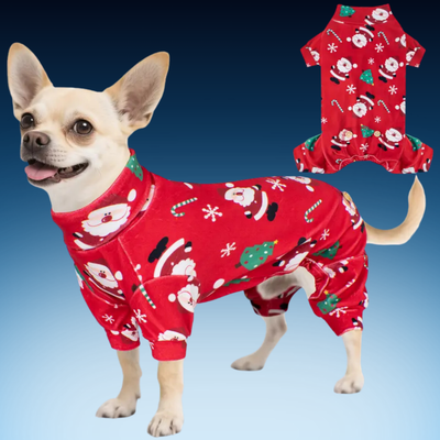 Crystal Fleece Christmas Dog Onesie