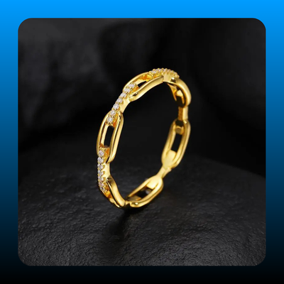 Moissanite Unisex Chained Ring