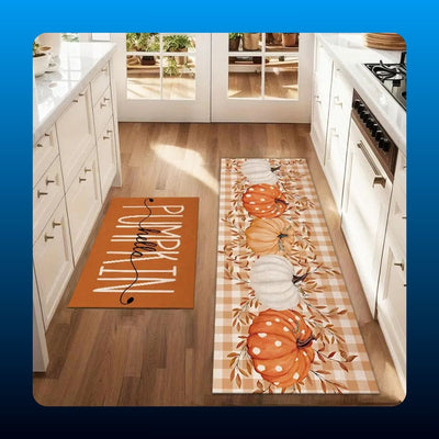 Hello Pumpkin Fall Kitchen Mat Set (2 Piece)