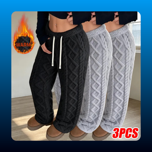 Cable Knit Fleece Lounge Pants (3 Pack)