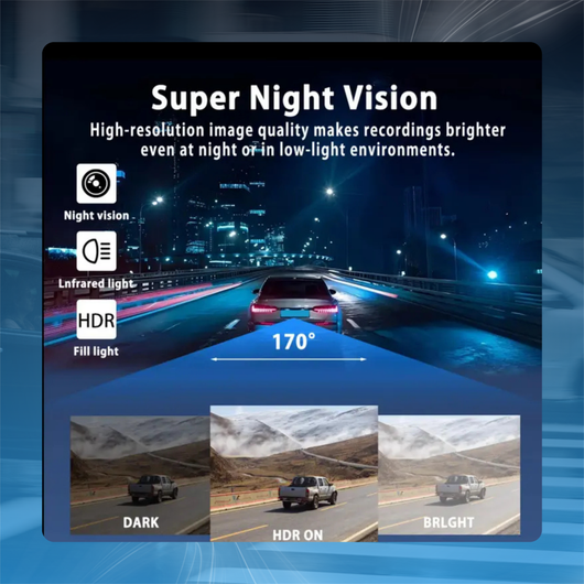 4-Channel Car Dash Cam with Night Vision