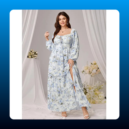 Plus Size Boho Floral Maxi Dress