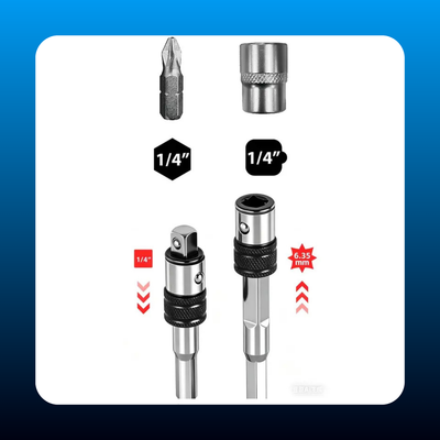 Chrome Vanadium Steel 2-in-1 Self-Locking Bit & Socket Extension Bar