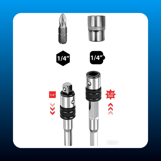 Chrome Vanadium Steel 2-in-1 Self-Locking Bit & Socket Extension Bar