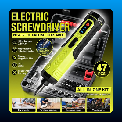 Cordless Electric Screwdriver with 47-Piece Kit