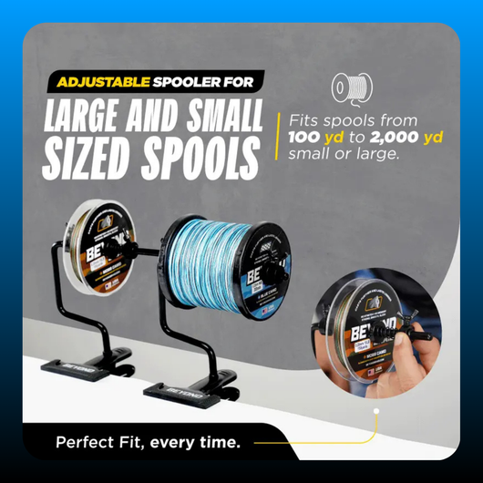 Portable Table Mounted Reel Spooler for Spinning & Baitcasting Reels