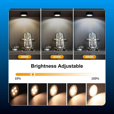 Rechargeable Wireless LED Puck Lights with Remote (3 Pack)
