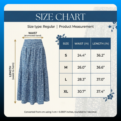 Women's Summer Vacation Style Ruffle Hem Floral Long Skirt