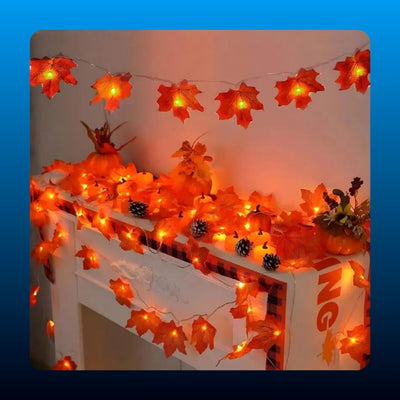 Lighted Fall Maple Leaf Garland