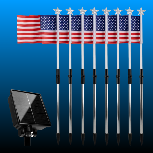 8-Piece 4th of July Flag Light Set