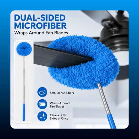 Ceiling Fan Cleaning Tool with Extendable Pole